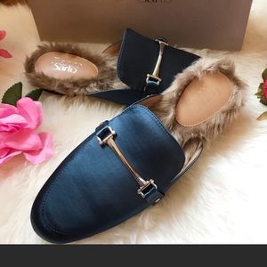 Franco sarto faux fur mules